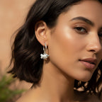 Double Tail Charm Hoops - Aquaria Gems