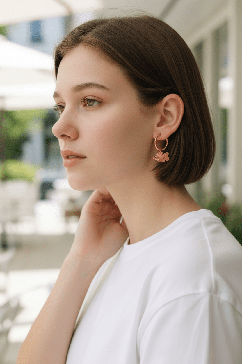 Double Tail Charm Hoops - Aquaria Gems