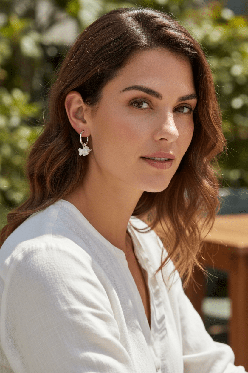 Double Tail Charm Hoops - Aquaria Gems