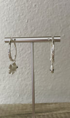 925 Sterling Silver Double Tail Charm Hoops