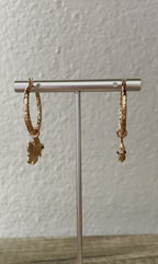 18K Rose Gold Double Tail Charm Hoops