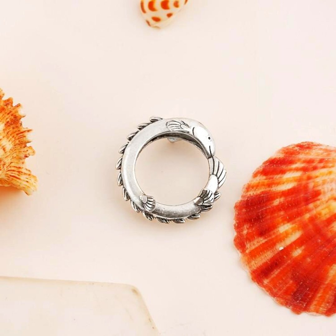925 Sterling Silver Bichir Fish Ring/Pendant