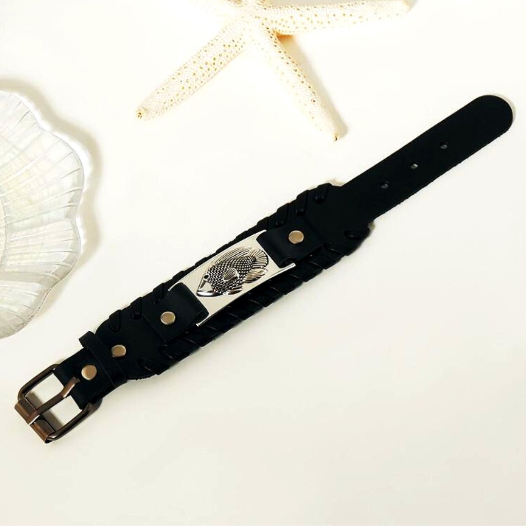 Oscar Leather Cuff - Aquaria Gems