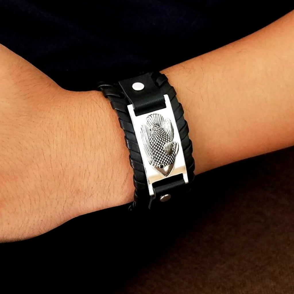 Oscar Leather Cuff - Aquaria Gems